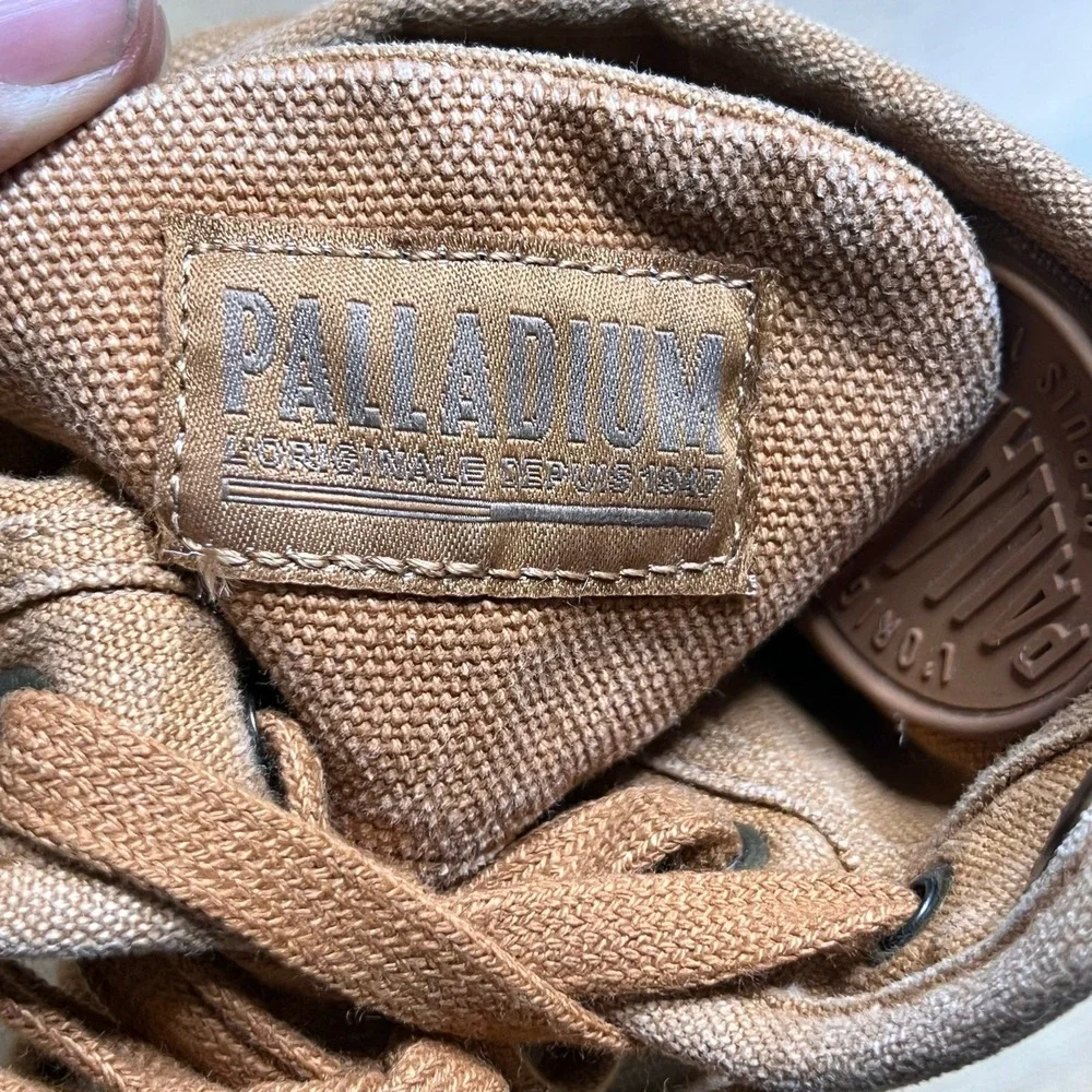 Palladium‎ Pampa Hi Boots Mens 7.5 Brown 02478-251-M Canvas Lug Sole Combat